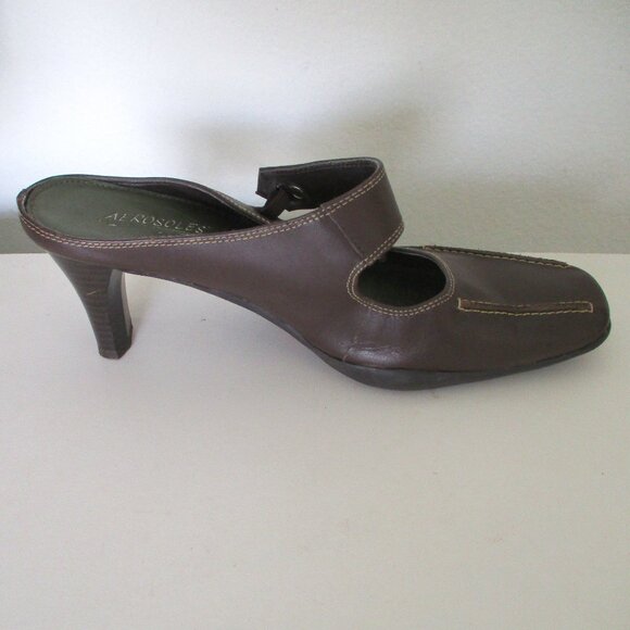 Aerosoles "Snapped" Womens Brown Leather Mule w/2.5" Heel - Size 8M - Picture 3 of 8
